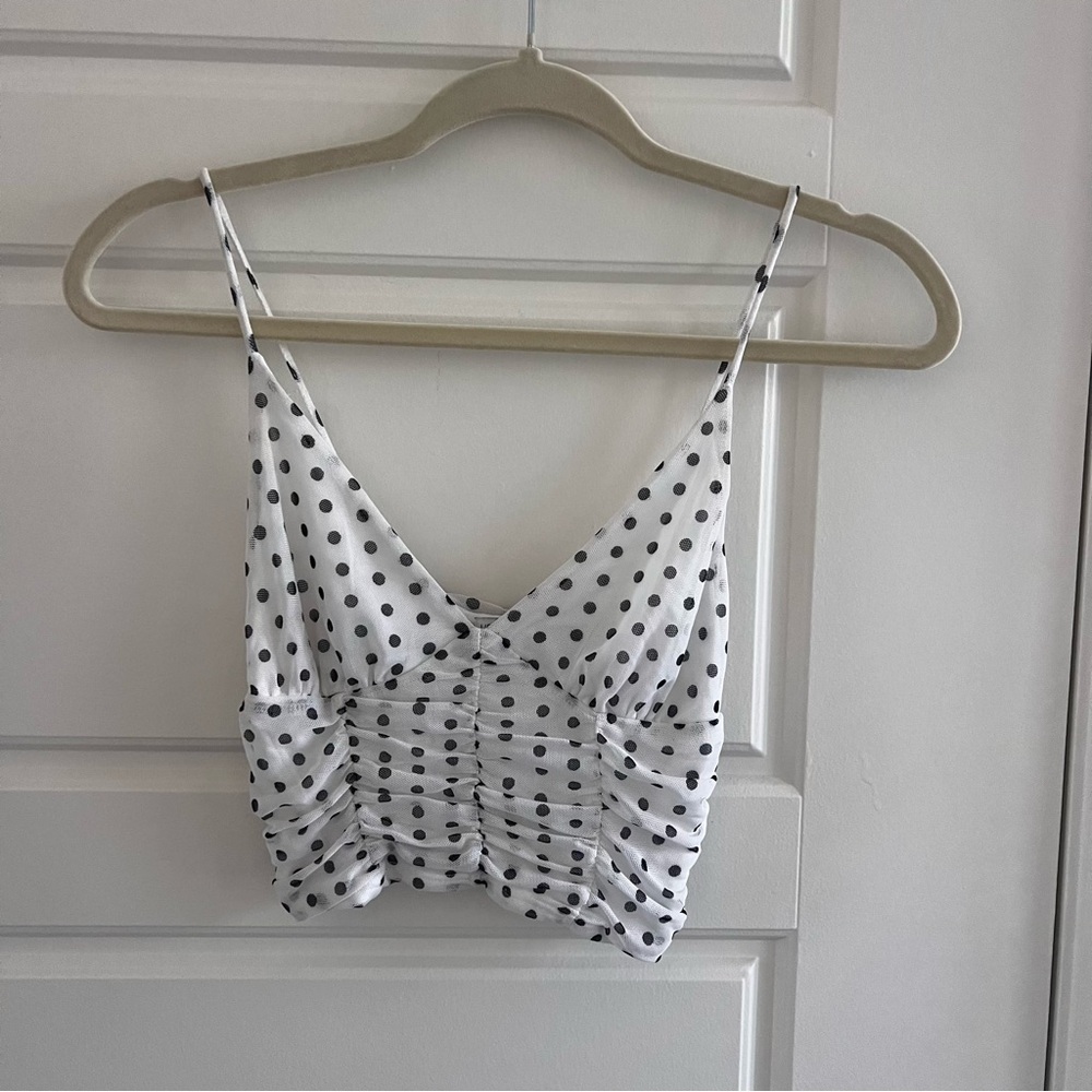 Urban Outfitters Black and White Polka Dot Camisole